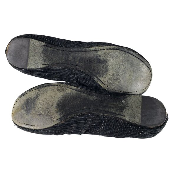 Tory Burch Caroline Arabia Black Elastic Flats 10M, Flaws - Picture 3 of 13